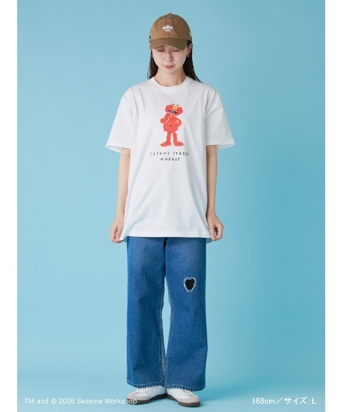 SESAME STREET(セサミストリート)の「【ヒラノトシユキ】フレンズ柄Tシャツ(Tシャツ/カットソー・レディース・レッド/オレンジ/ブルー・M/L)」の7枚目の写真