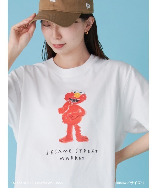 SESAME STREET(セサミストリート)の「【ヒラノトシユキ】フレンズ柄Tシャツ(Tシャツ/カットソー・レディース・レッド/オレンジ/ブルー・M/L)」の8枚目の写真