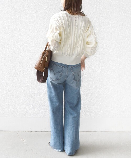 SHIPS（シップス）の「【WEB限定】〈手洗い可能〉レース 編み 2WAY カーディガン（カーディガン/ボレロ・レディース・グリーン/オフホワイト/チャコールグレー・ONE SIZE）」の16枚目の写真