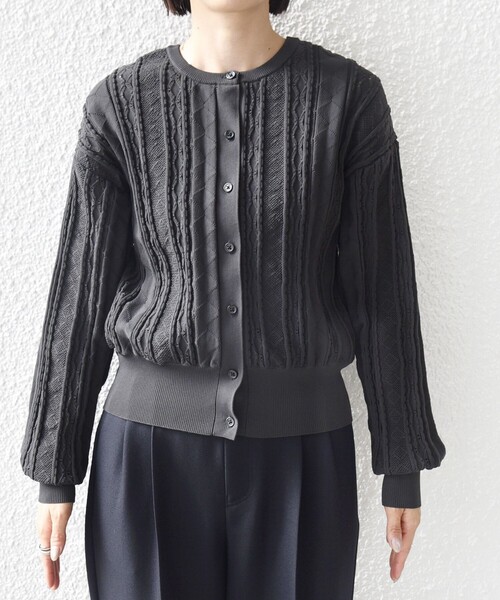 SHIPS（シップス）の「【WEB限定】〈手洗い可能〉レース 編み 2WAY カーディガン（カーディガン/ボレロ・レディース・グリーン/オフホワイト/チャコールグレー・ONE SIZE）」の22枚目の写真