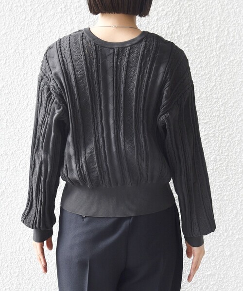 SHIPS（シップス）の「【WEB限定】〈手洗い可能〉レース 編み 2WAY カーディガン（カーディガン/ボレロ・レディース・グリーン/オフホワイト/チャコールグレー・ONE SIZE）」の20枚目の写真