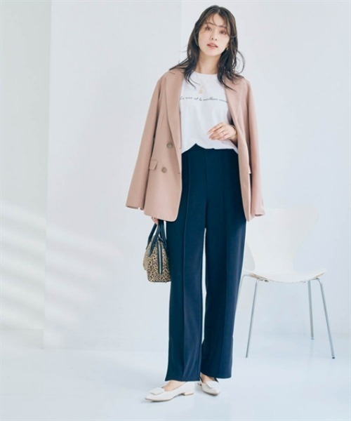 nissen(ニッセン)の「サイドスリットパンツ(その他パンツ・レディース・サンドベージュ/ブラック・S/M/L/LL)」の3枚目の写真