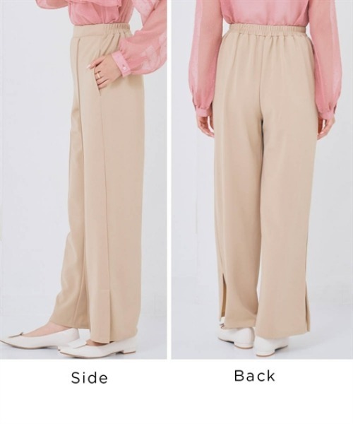 nissen(ニッセン)の「サイドスリットパンツ(その他パンツ・レディース・サンドベージュ/ブラック・S/M/L/LL)」の8枚目の写真