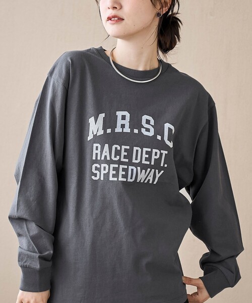 coen（コーエン）の「アソートロゴ プリントロンT（Tシャツ/カットソー・レディース・オフホワイト/ベージュ/ダークグレー・L/M）」の2枚目の写真
