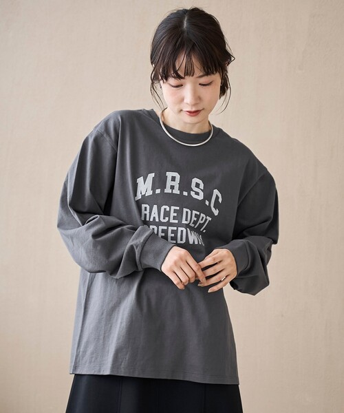 coen（コーエン）の「アソートロゴ プリントロンT（Tシャツ/カットソー・レディース・オフホワイト/ベージュ/ダークグレー・L/M）」の9枚目の写真