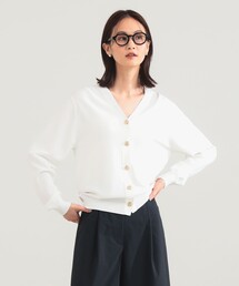 Demi-Luxe BEAMS | メタルボタン Vネック カーディガン(ニット/セーター)