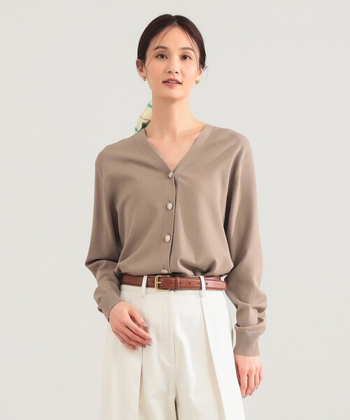 Demi-Luxe BEAMS（デミルクス ビームス）の「メタルボタン Vネック カーディガン（ニット/セーター・レディース・ブラウン系その他4/ホワイト・ONE SIZE）」の2枚目の写真