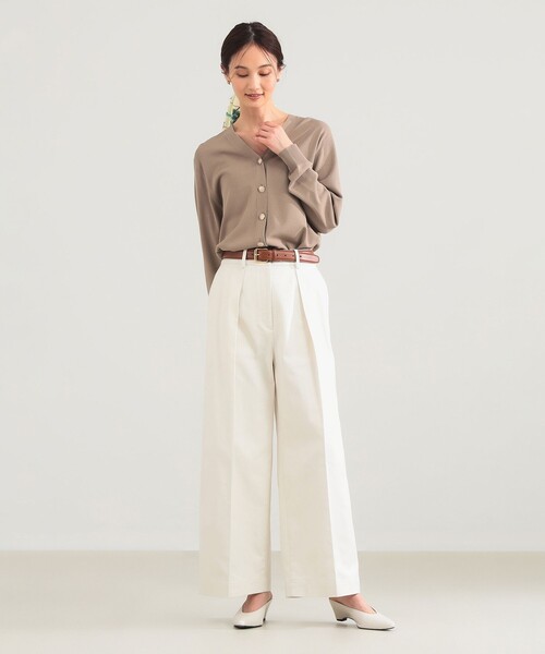 Demi-Luxe BEAMS（デミルクス ビームス）の「メタルボタン Vネック カーディガン（ニット/セーター・レディース・ブラウン系その他4/ホワイト・ONE SIZE）」の8枚目の写真