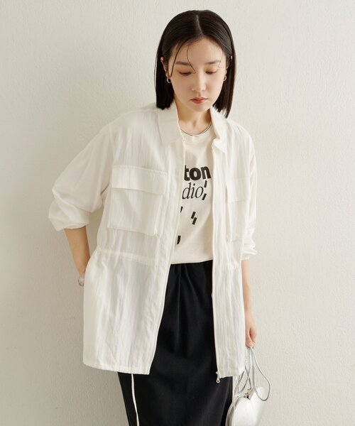 Omekashi(オメカシ)の「シアーシャツジャケット(その他アウター・レディース・ベージュ/オフホワイト・FREE)」の9枚目の写真