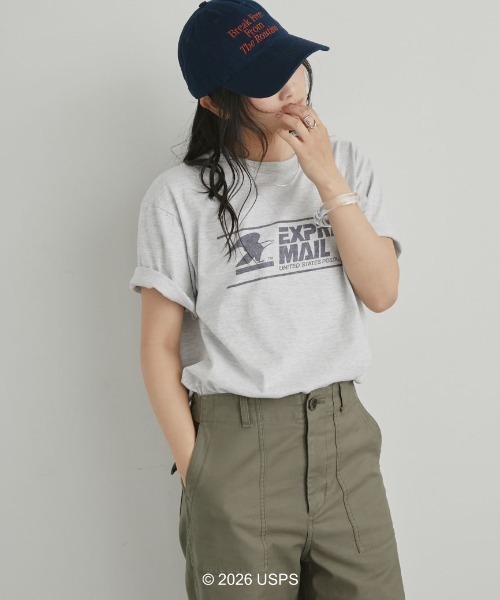 GOOD ROCK SPEED（グッドロックスピード）の「【GOOD ROCK SPEED】USPS TEE（Tシャツ/カットソー・レディース・グレー/ホワイト・MEDIUM）」の2枚目の写真