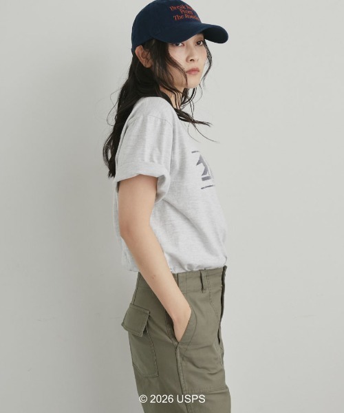 GOOD ROCK SPEED（グッドロックスピード）の「【GOOD ROCK SPEED】USPS TEE（Tシャツ/カットソー・レディース・グレー/ホワイト・MEDIUM）」の4枚目の写真