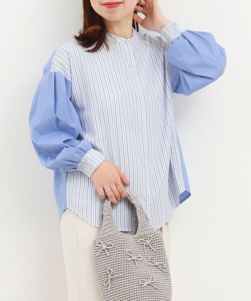 NOLLEY'S（ノーリーズ）の「ストライプバイカラーブラウス（シャツ