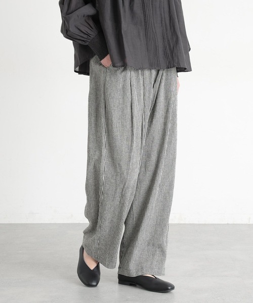 studio CLIP（スタディオクリップ）の「《natural by clip》LRラップパンツ[プチサイズあり]（その他パンツ・レディース・チェック/ベージュ/ブラック・PF/FREE）」の16枚目の写真