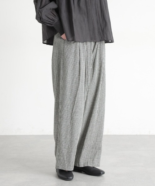 studio CLIP（スタディオクリップ）の「《natural by clip》LRラップパンツ[プチサイズあり]（その他パンツ・レディース・チェック/ベージュ/ブラック・PF/FREE）」の17枚目の写真