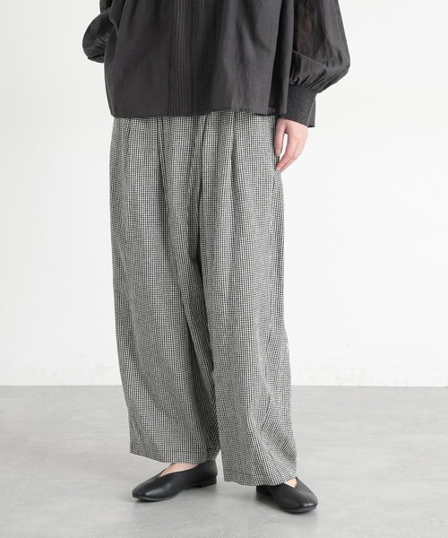 studio CLIP（スタディオクリップ）の「《natural by clip》LRラップパンツ[プチサイズあり]（その他パンツ・レディース・チェック/ベージュ/ブラック・PF/FREE）」の18枚目の写真