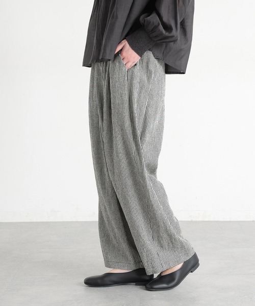 studio CLIP（スタディオクリップ）の「《natural by clip》LRラップパンツ[プチサイズあり]（その他パンツ・レディース・チェック/ベージュ/ブラック・PF/FREE）」の19枚目の写真