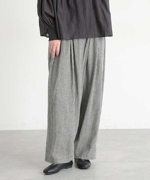 studio CLIP（スタディオクリップ）の「《natural by clip》LRラップパンツ[プチサイズあり]（その他パンツ・レディース・チェック/ベージュ/ブラック・PF/FREE）」の21枚目の写真