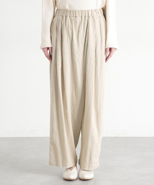 studio CLIP（スタディオクリップ）の「《natural by clip》LRラップパンツ[プチサイズあり]（その他パンツ・レディース・チェック/ベージュ/ブラック・PF/FREE）」の5枚目の写真