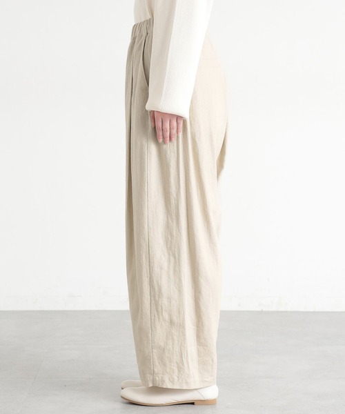 studio CLIP（スタディオクリップ）の「《natural by clip》LRラップパンツ[プチサイズあり]（その他パンツ・レディース・チェック/ベージュ/ブラック・PF/FREE）」の6枚目の写真