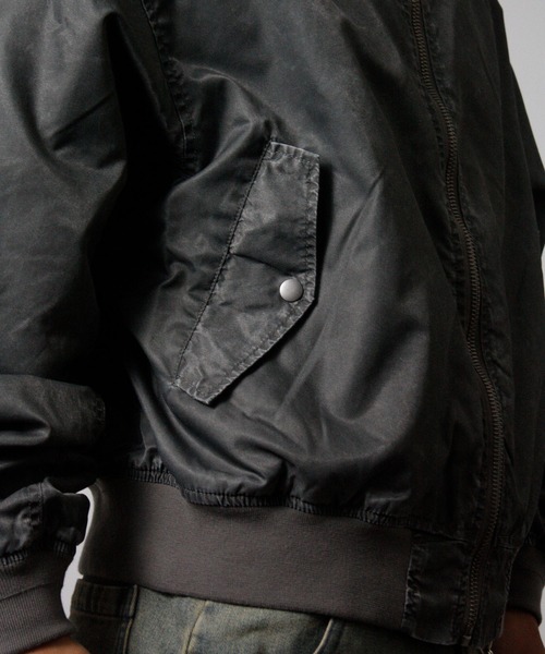 NYLAUS(ナイラス)の「【Nylaus】2026新作 ヴィンテージ ショート丈 MA-1ブルゾン フライトジャケット ミリタリージャケット ナイロンジャケット(MA-1・メンズ・グレー/ブラック・L/M)」の14枚目の写真