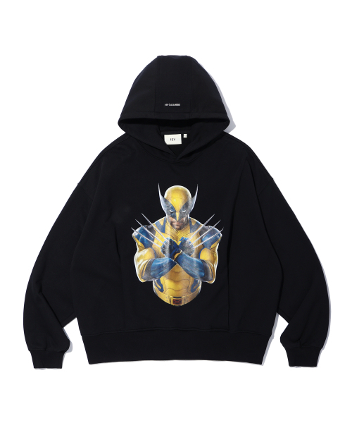 Marvel Studios Deadpool & Wolverine W Over hoodie — чёрный оверсайз‑худи