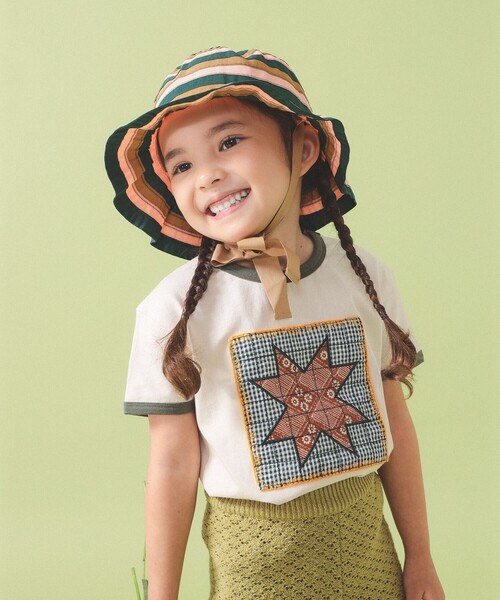 こども ビームス(コドモビームス)の「パッチワーク モチーフ Tシャツ 2026SS(90~140cm)(Tシャツ/カットソー・キッズ・ホワイト系その他5/ブラウン・90/100/110/120/130/140)」の3枚目の写真