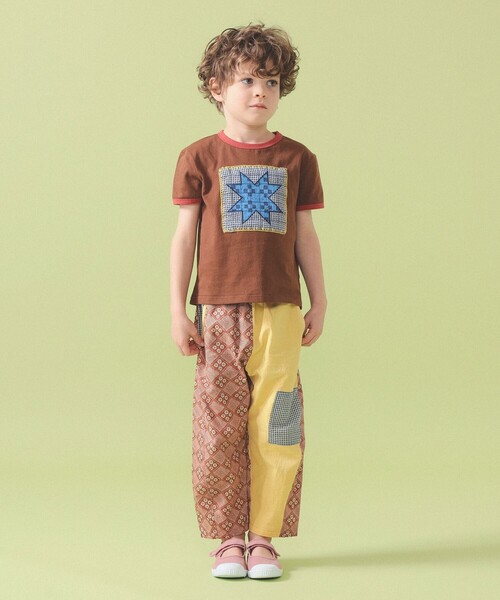 こども ビームス(コドモビームス)の「パッチワーク モチーフ Tシャツ 2026SS(90~140cm)(Tシャツ/カットソー・キッズ・ホワイト系その他5/ブラウン・90/100/110/120/130/140)」の7枚目の写真