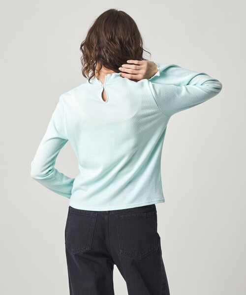 Steven Alan（スティーブンアラン）の「＜Steven Alan＞ドット リブ フリル プルオーバー（Tシャツ/カットソー・レディース・ライトピンク/ホワイト/ライトブルー・FREE）」の5枚目の写真