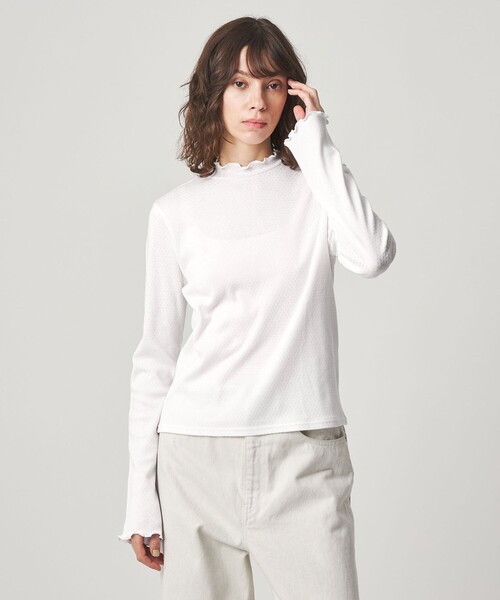 Steven Alan（スティーブンアラン）の「＜Steven Alan＞ドット リブ フリル プルオーバー（Tシャツ/カットソー・レディース・ライトピンク/ホワイト/ライトブルー・FREE）」の8枚目の写真