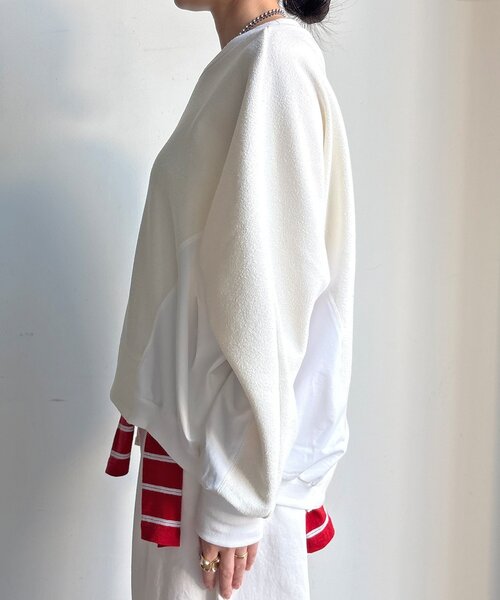 DouDou（ドゥドゥ）の「【WEB限定】異素材切替プルオーバー（Tシャツ/カットソー・レディース・ホワイト/ブラック・FREE）」の22枚目の写真