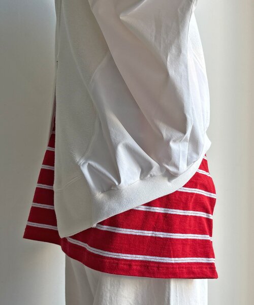 DouDou（ドゥドゥ）の「【WEB限定】異素材切替プルオーバー（Tシャツ/カットソー・レディース・ホワイト/ブラック・FREE）」の3枚目の写真