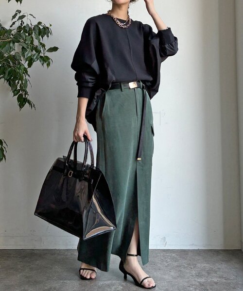 DouDou（ドゥドゥ）の「【WEB限定】異素材切替プルオーバー（Tシャツ/カットソー・レディース・ホワイト/ブラック・FREE）」の5枚目の写真