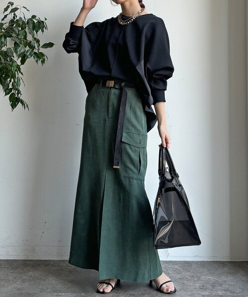 DouDou（ドゥドゥ）の「【WEB限定】異素材切替プルオーバー（Tシャツ/カットソー・レディース・ホワイト/ブラック・FREE）」の7枚目の写真