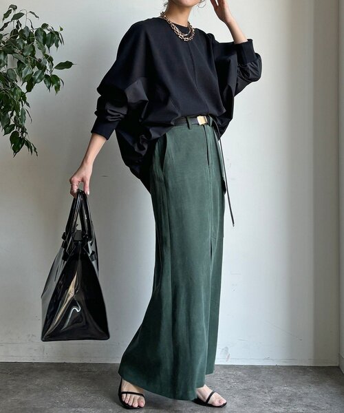 DouDou（ドゥドゥ）の「【WEB限定】異素材切替プルオーバー（Tシャツ/カットソー・レディース・ホワイト/ブラック・FREE）」の8枚目の写真