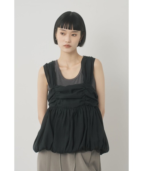Limue(リミュ)の「シアービスチェ(シャツ/ブラウス・レディース・ベージュ/ブラック・FREE)」の1枚目の写真