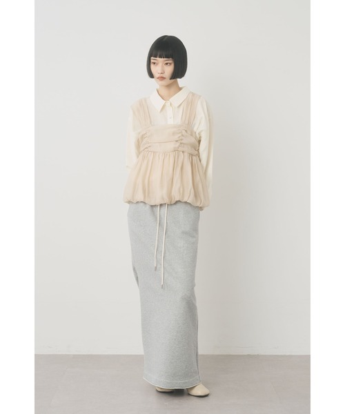 Limue(リミュ)の「シアービスチェ(シャツ/ブラウス・レディース・ベージュ/ブラック・FREE)」の13枚目の写真