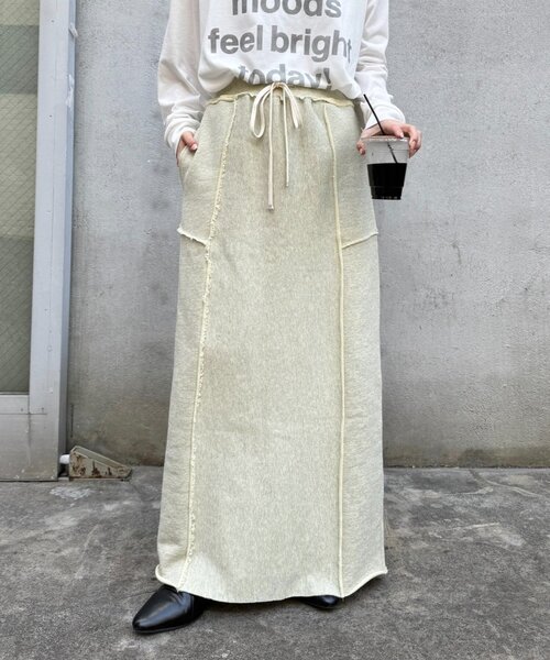 CIAOPANIC TYPY（チャオパニックティピー）の「カラー杢Ｉライン切替デザインスカート（スカート・レディース・イエロー/サックスブルー/チャコールグレー・MEDIUM/SMALL）」の3枚目の写真