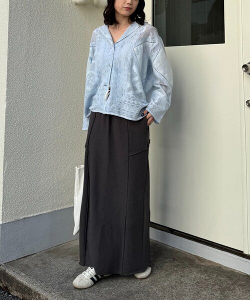 CIAOPANIC TYPY（チャオパニックティピー）の「カラー杢Ｉライン切替デザインスカート（スカート・レディース・イエロー/サックスブルー/チャコールグレー・MEDIUM/SMALL）」の8枚目の写真