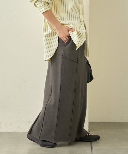 CIAOPANIC TYPY（チャオパニックティピー）の「カラー杢Ｉライン切替デザインスカート（スカート・レディース・イエロー/サックスブルー/チャコールグレー・MEDIUM/SMALL）」の5枚目の写真