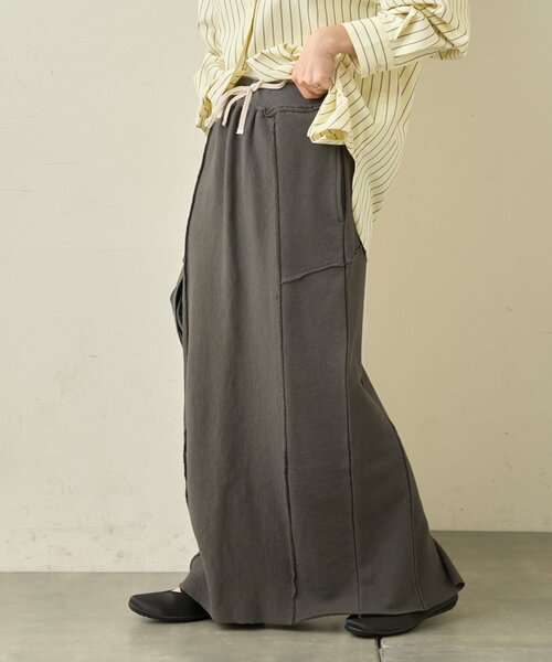 CIAOPANIC TYPY（チャオパニックティピー）の「カラー杢Ｉライン切替デザインスカート（スカート・レディース・イエロー/サックスブルー/チャコールグレー・MEDIUM/SMALL）」の4枚目の写真