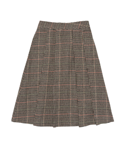 CARGOBROS FOR WOMAN(カーゴブロスフォーウィメン)の「ウールチェックプリーツラップミディスカート(ブラウン)(スカート・レディース・その他・FREE)」の7枚目の写真