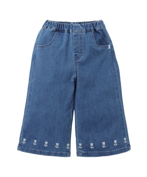 moimoln（モイモルン）の「チューリップポケットワイドデニムパンツ（デニムパンツ・キッズ・ブルー/ライトブルー・90cm/100cm/110cm/120cm/130cm）」の3枚目の写真