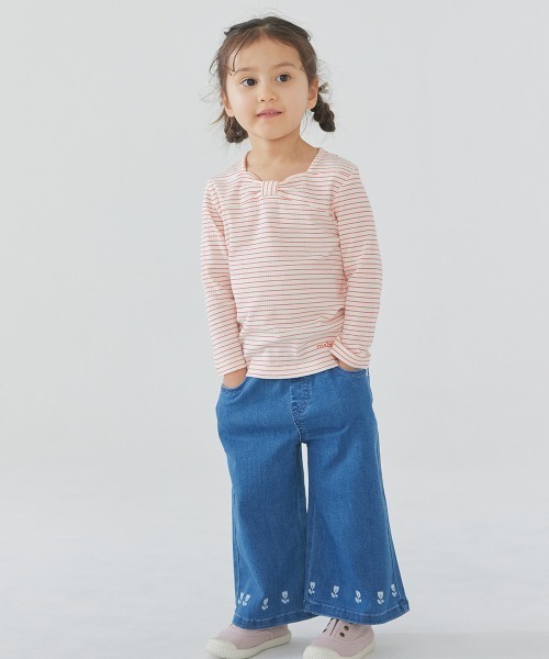 moimoln（モイモルン）の「チューリップポケットワイドデニムパンツ（デニムパンツ・キッズ・ブルー/ライトブルー・90cm/100cm/110cm/120cm/130cm）」の16枚目の写真
