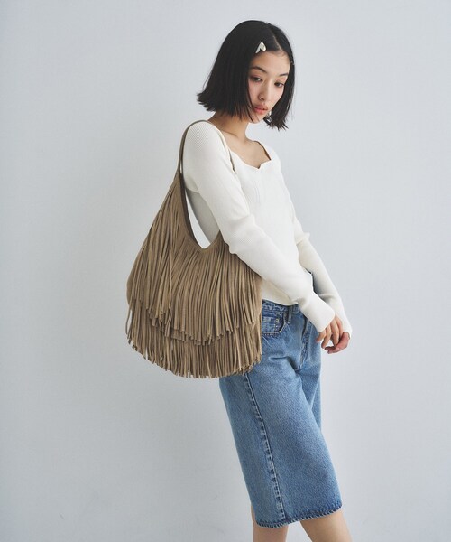 CODE A(コードエー)の「MOFIORA|LUNA LARGE fringe(トートバッグ・レディース・ダークブラウン・00)」の2枚目の写真