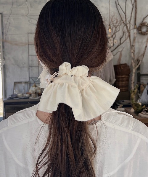 m.soeur（エムスール）の「クララとサテンのシュシュ（シュシュ・レディース・グレー/ホワイト/ピンク・FREE）」の22枚目の写真