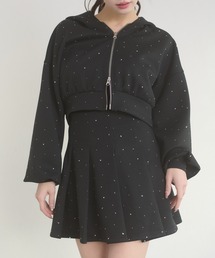 Ambre Neige（アンブルネージュ）の「rhinestone pleated mini skirt / ラインストーンプリーツミニスカート（スカート）」