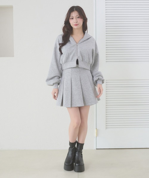 Ambre Neige(アンブルネージュ)の「rhinestone pleated mini skirt / ラインストーンプリーツミニスカート(スカート・レディース・杢グレー/ブラック・FREE)」の5枚目の写真