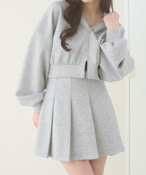 Ambre Neige(アンブルネージュ)の「rhinestone pleated mini skirt / ラインストーンプリーツミニスカート(スカート・レディース・杢グレー/ブラック・FREE)」の16枚目の写真