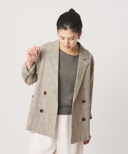 BEAUTY&YOUTH UNITED ARROWS(ビューティーアンドユースユナイテッドアローズ)の「【WEB限定】グレンチェック ダブルジャケット ウォッシャブル(テーラードジャケット・レディース・ブラック/ベージュ・FREE)」の7枚目の写真