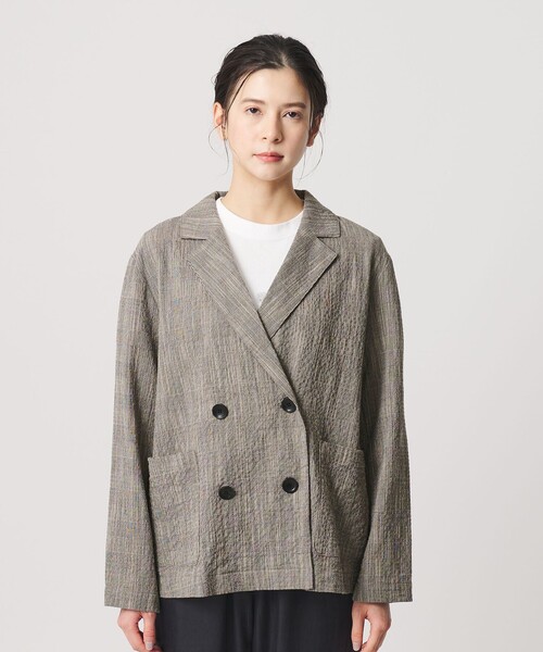 BEAUTY&YOUTH UNITED ARROWS(ビューティーアンドユースユナイテッドアローズ)の「【WEB限定】グレンチェック ダブルジャケット ウォッシャブル(テーラードジャケット・レディース・ブラック/ベージュ・FREE)」の9枚目の写真